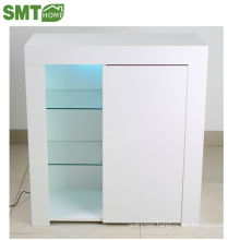 High gloss side cabinet tempered glass KD in package cheap price for sale